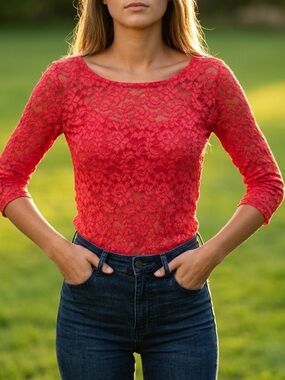 NWOT Long sleeve lace top